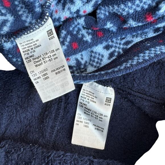 Uniqlo Boys Blue Stripes Fuzzy Fleece 2 Piece Sweater Pants Pajama Set 5-6 yrs - Picture 7 of 7